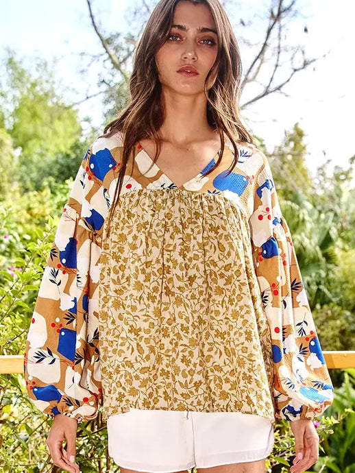 Floral Neutral Top